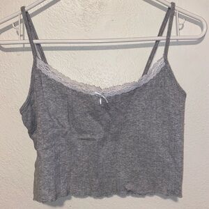PacSun Gray Cropped Asymmetrical Camisole